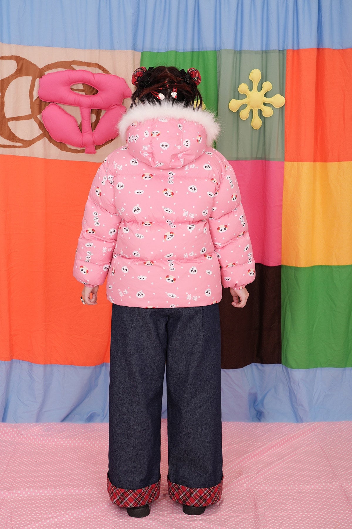 NIKKOU - Panda Breakfast Shop Hooded Down Jacket jacket Nikkou home