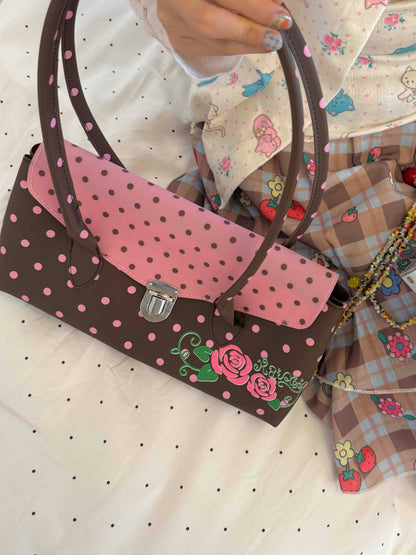 KaiXin Hostel - Rose Polka Dot Jelly Tote Bag bag KaiXin hostel
