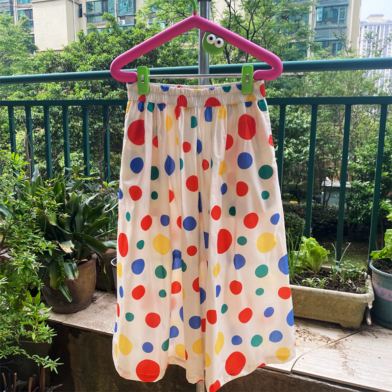 Toothshop - Rainbow Polka Dot A-Line Skirt skirt toothshop