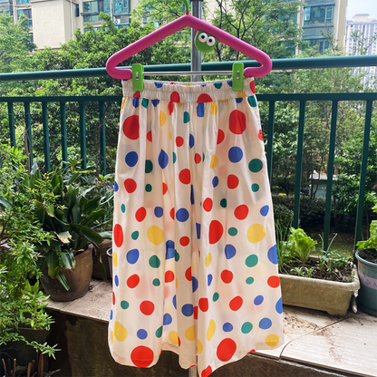 Toothshop - Rainbow Polka Dot A-Line Skirt skirt toothshop