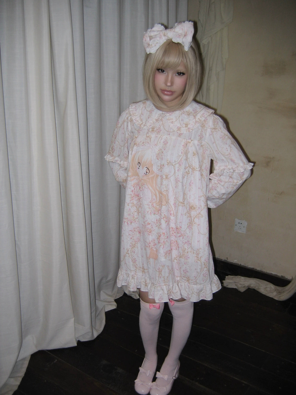 SelfishGhost - Floral Peter Pan Collar Dress dress SelfishGhost