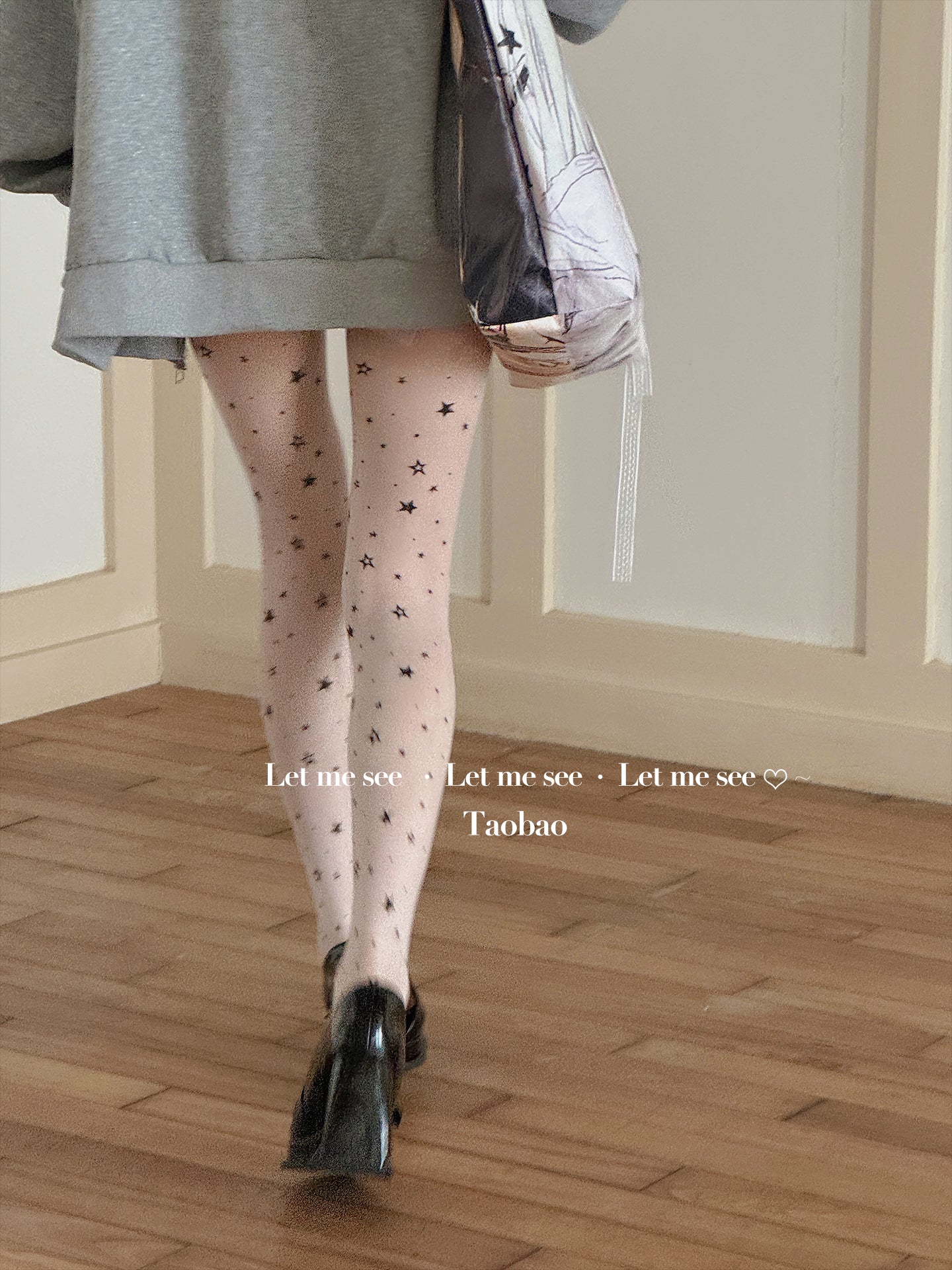 LET ME SEE - Kawaii Star Print Tights tights let me see
