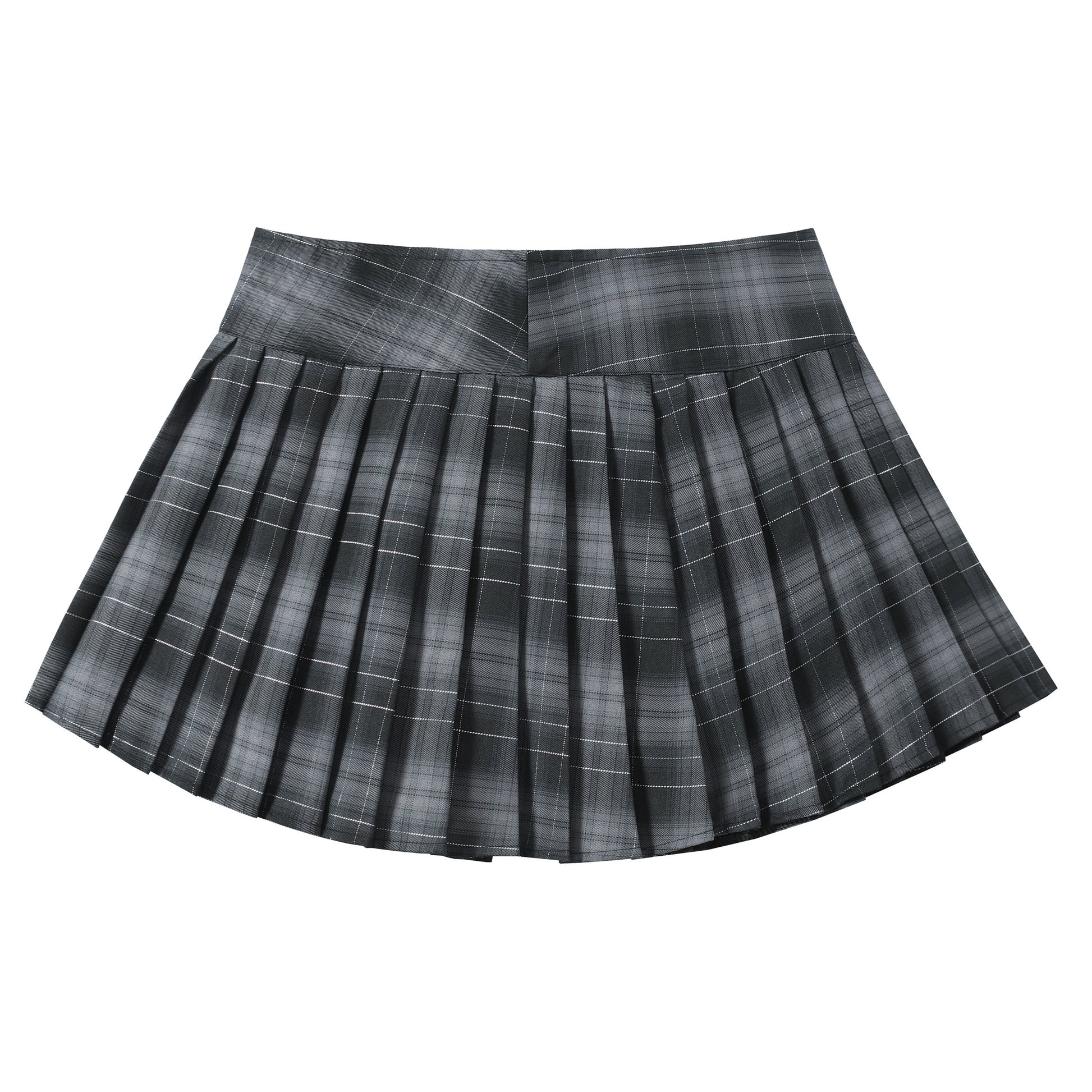 BlackBerry – Grey Plaid Pleated Skirt skirt BlackBerry