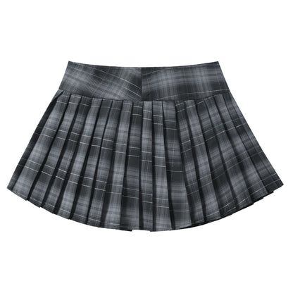 BlackBerry – Grey Plaid Pleated Skirt skirt BlackBerry