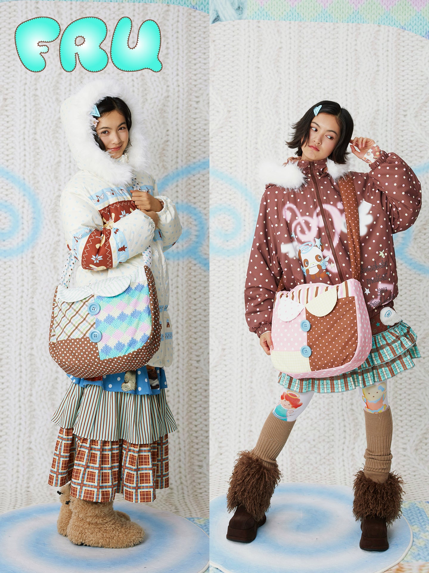 frufru - Kawaii Two-Tone Quilted Shoulder Bag bag frufru