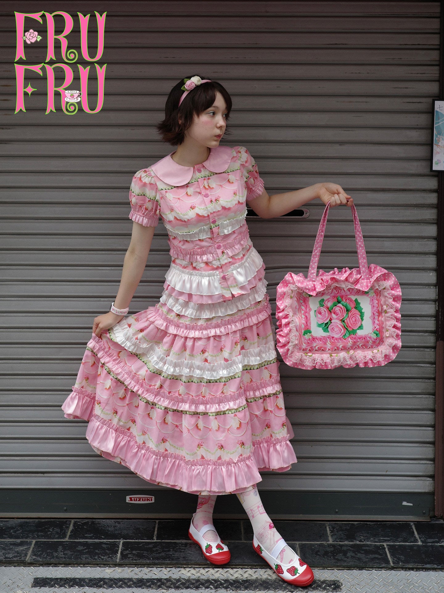 frufru - Vintage Cake Print Doll Collar Set set frufru