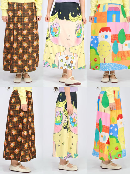 MeowMeow Bug - Kidcore High Waist Mermaid Midi Skirt skirt MeowMeow Bug