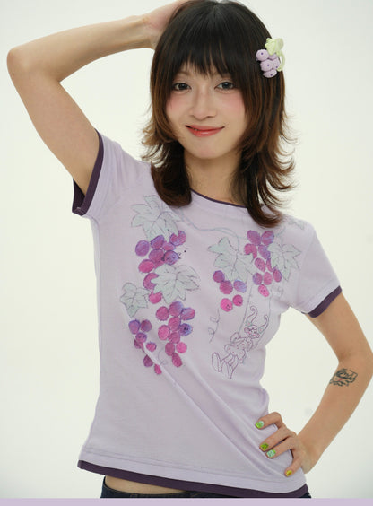 Rabbit Rain - Grapevine Fairy Girl Fitted T-Shirt tshirt RabbitRain
