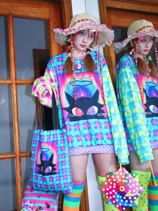 LEERROO - Magic Cat Canvas Shoulder Bag bag Leerroo