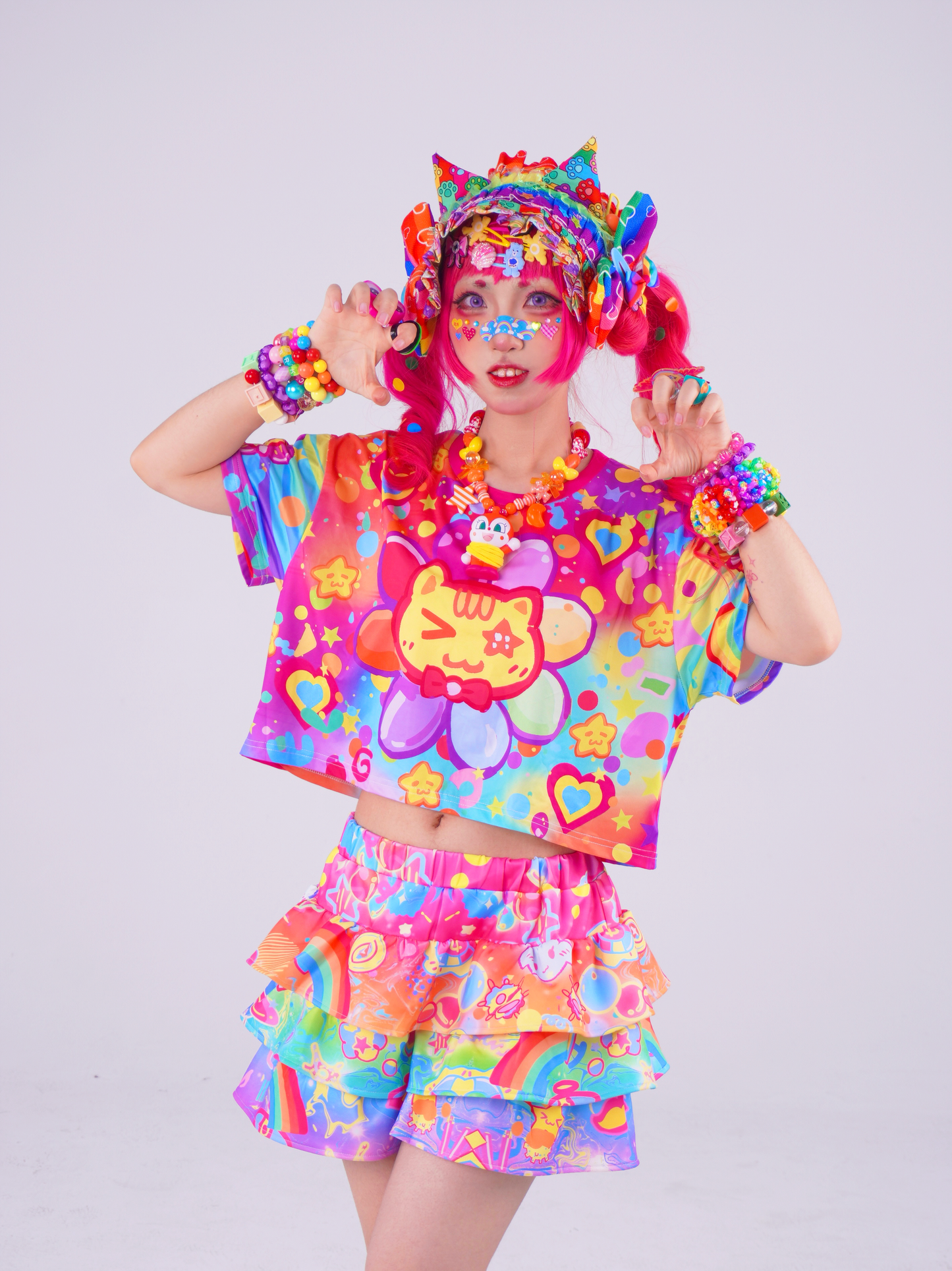 Dream Bubble - Sunflower Cat Crop Tee tshirt Dream Bubble