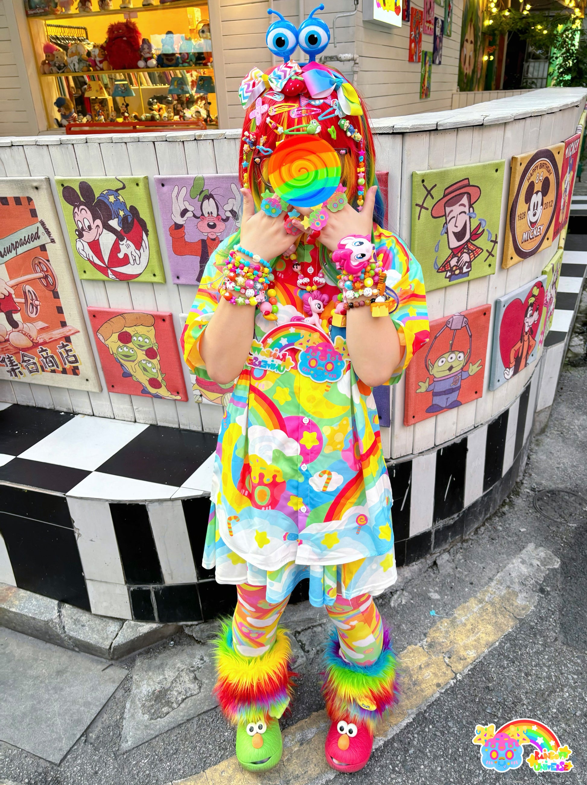 Rainbow Universe RUX - Decora Kei Shirt Skirt Socks Set set Rainbow Universe RUX