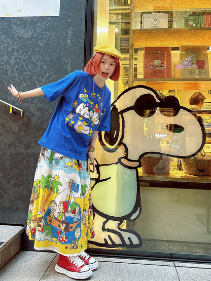 made in zzz - Snoopy High Waist Skirt skirt made in zzz
