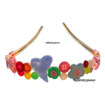Salty Gummy - Kawaii Colorful Button Flower Headband headband Salty Gummy