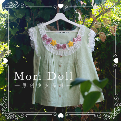Mori Doll - Cotton Floral Wall Lounge Set set Mori Doll Green Top S