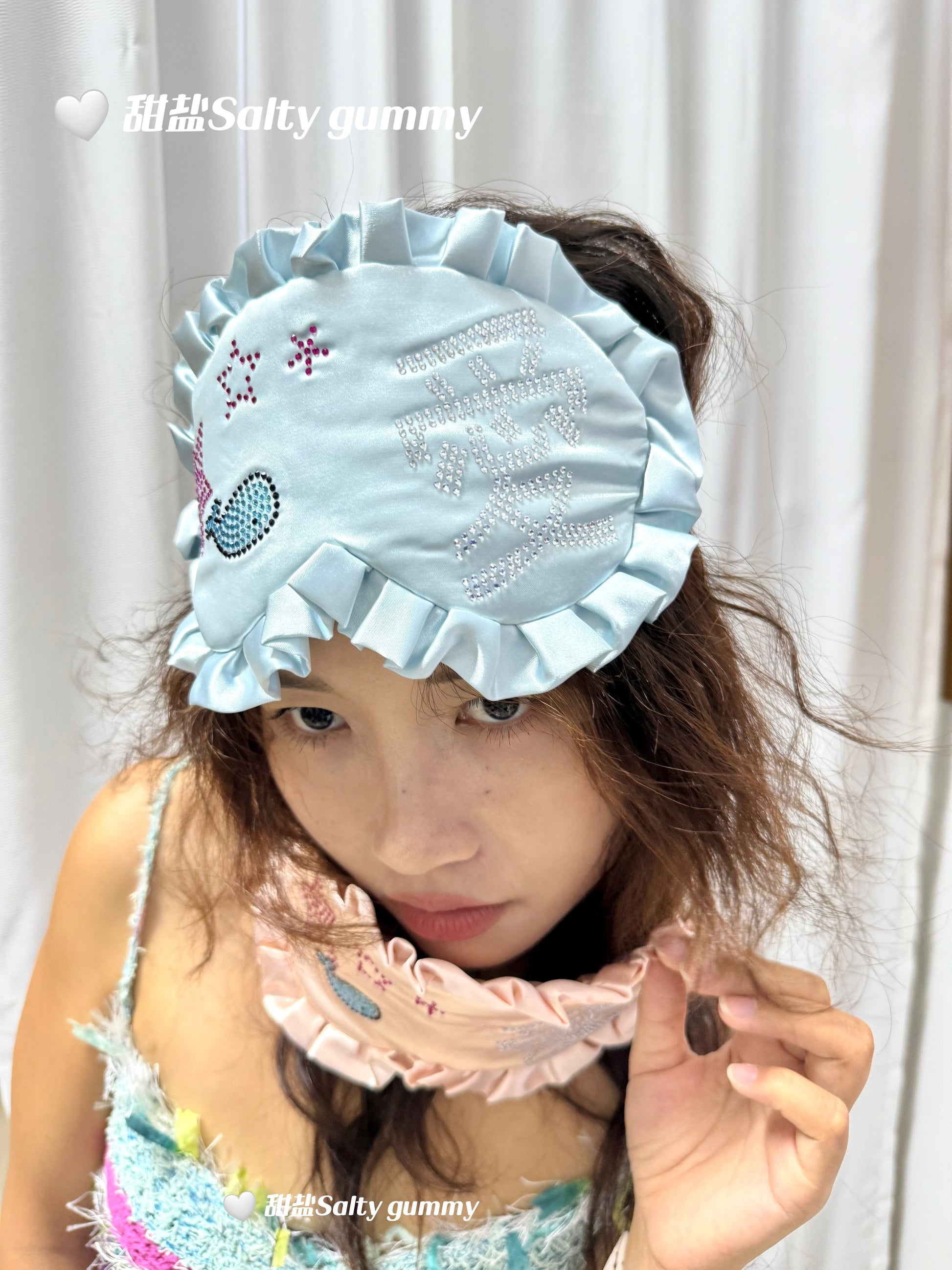 Salty Gummy - Satin Rhinestone Eye Mask mask Salty Gummy