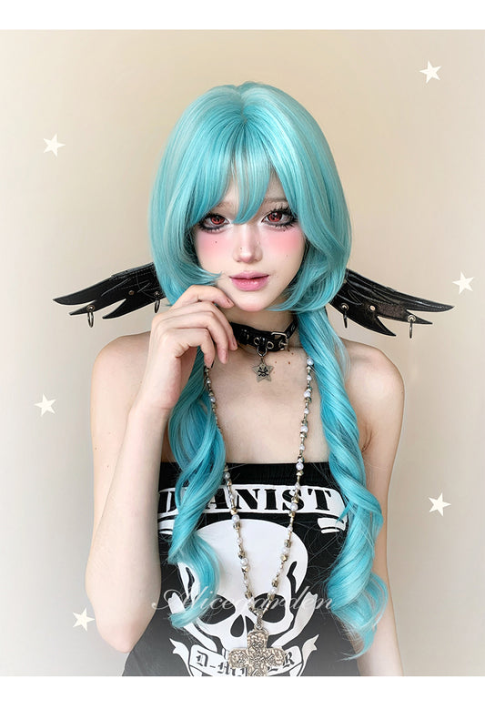 Alice Garden - Peacock Blue Long Curly Wig wig Alice Garden