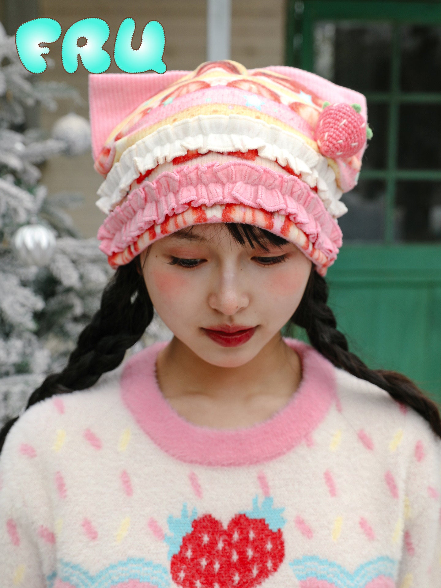 frufru - Kawaii Strawberry Cake Cat Hat hat frufru