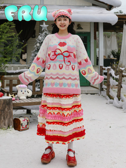 frufru - Kawaii Strawberry Cake Skirt skirt frufru