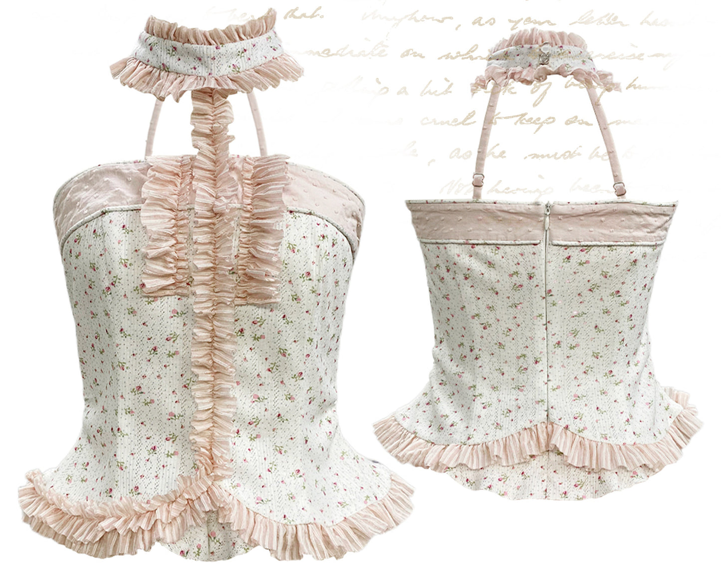 Rose Island - Girly Patchwork Halter Top camisole Rose island