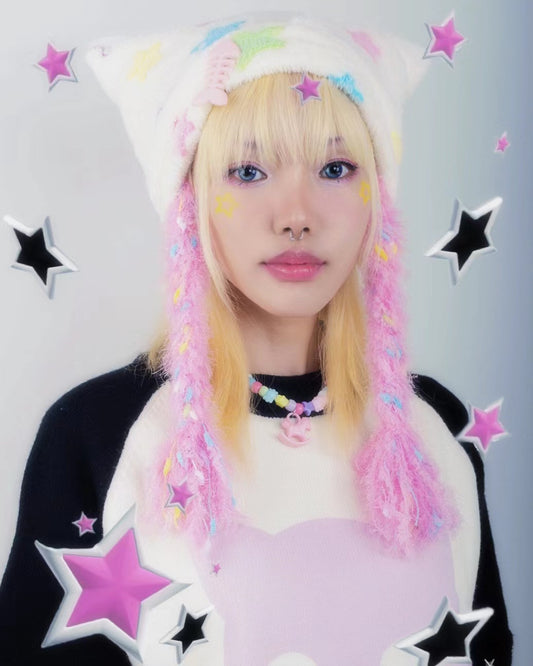 NIHON KIDS - Decora Kei Star Cat Ear Beanie hat NIHON KIDS