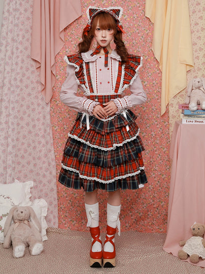 SOS MEME CLUB - Stripe Design Retro Shirt Lolita Base Shirt shirt SOS MEME CLUB