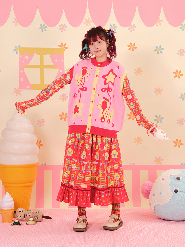 NIKKOU - Kawaii Embroidered Towel Lace Skirt skirt Nikkou home