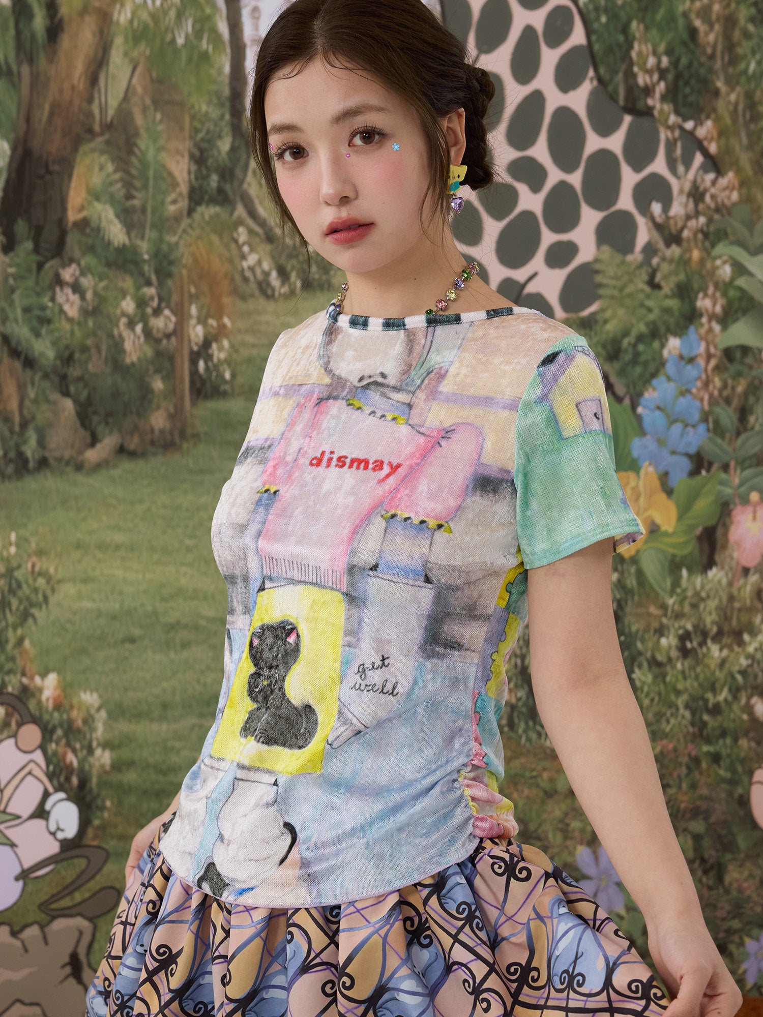 tntntutu - Kawaii Color Animal Reversible Top tee tntntutu