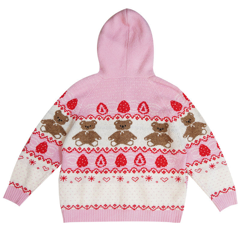 Daytoday Everyday Institute - Strawberry Bear Cake Cardigan coat daytoday everyday institute