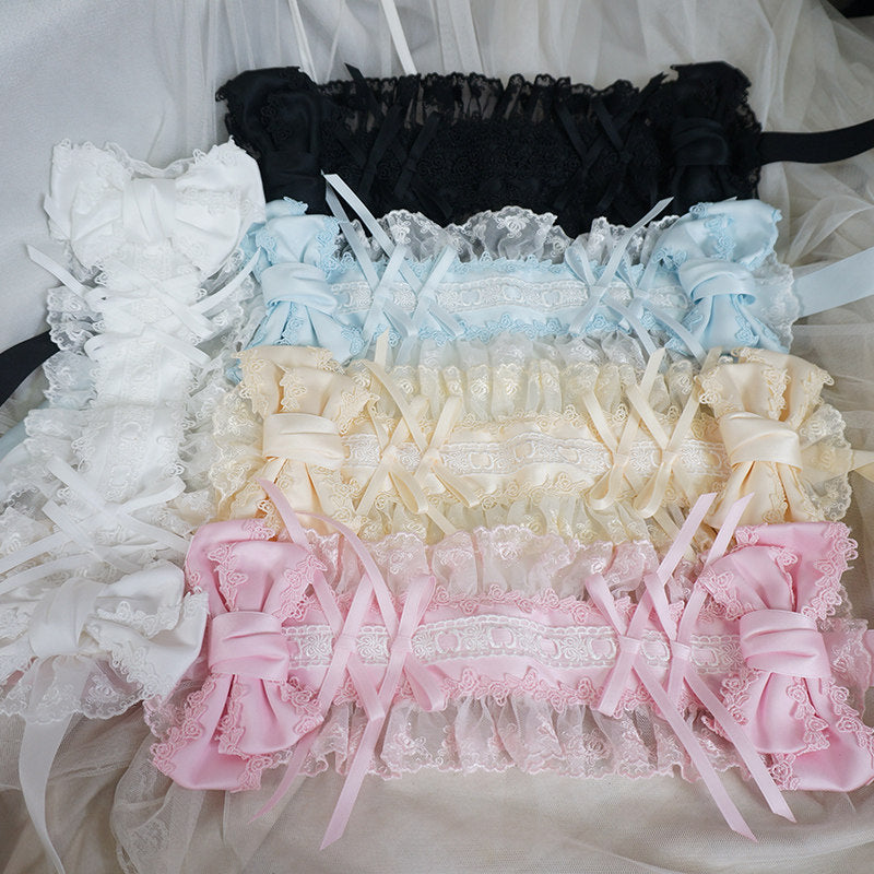 Maojiang - Lace Bow Ruffle Headband