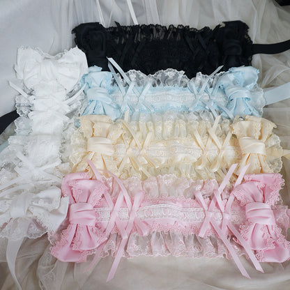 Maojiang - Lace Bow Ruffle Headband