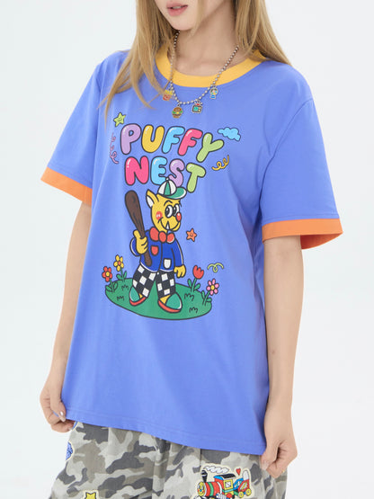 Robootoo - Blue Monster Print Oversized T-Shirt tshirt Robootoo S