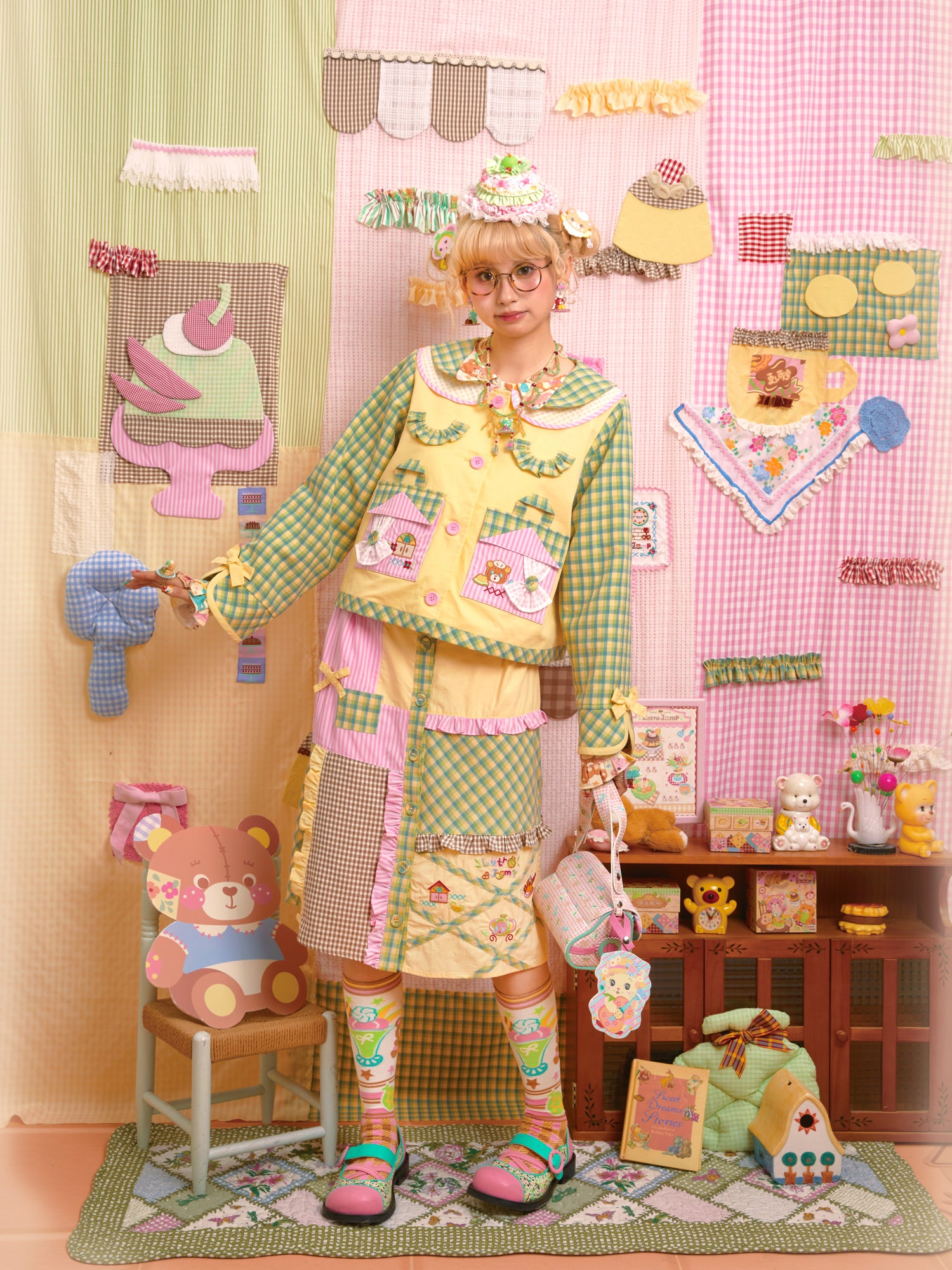 Lutra Jump - Decora Kei Melon Jacket & Skirt Set set Lutra Jump