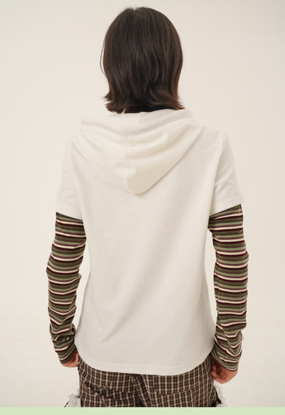 RabbitRain - Apple Picnic Faux-Layered Hooded Sweatshirt hoodie RabbitRain