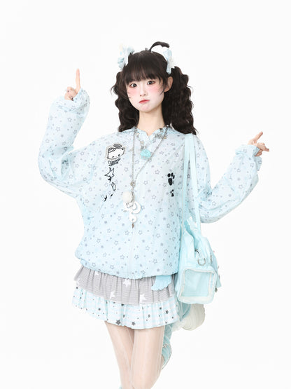 Languid Park - Cat Embroidered UV Protection Jacket jacket Languid Park