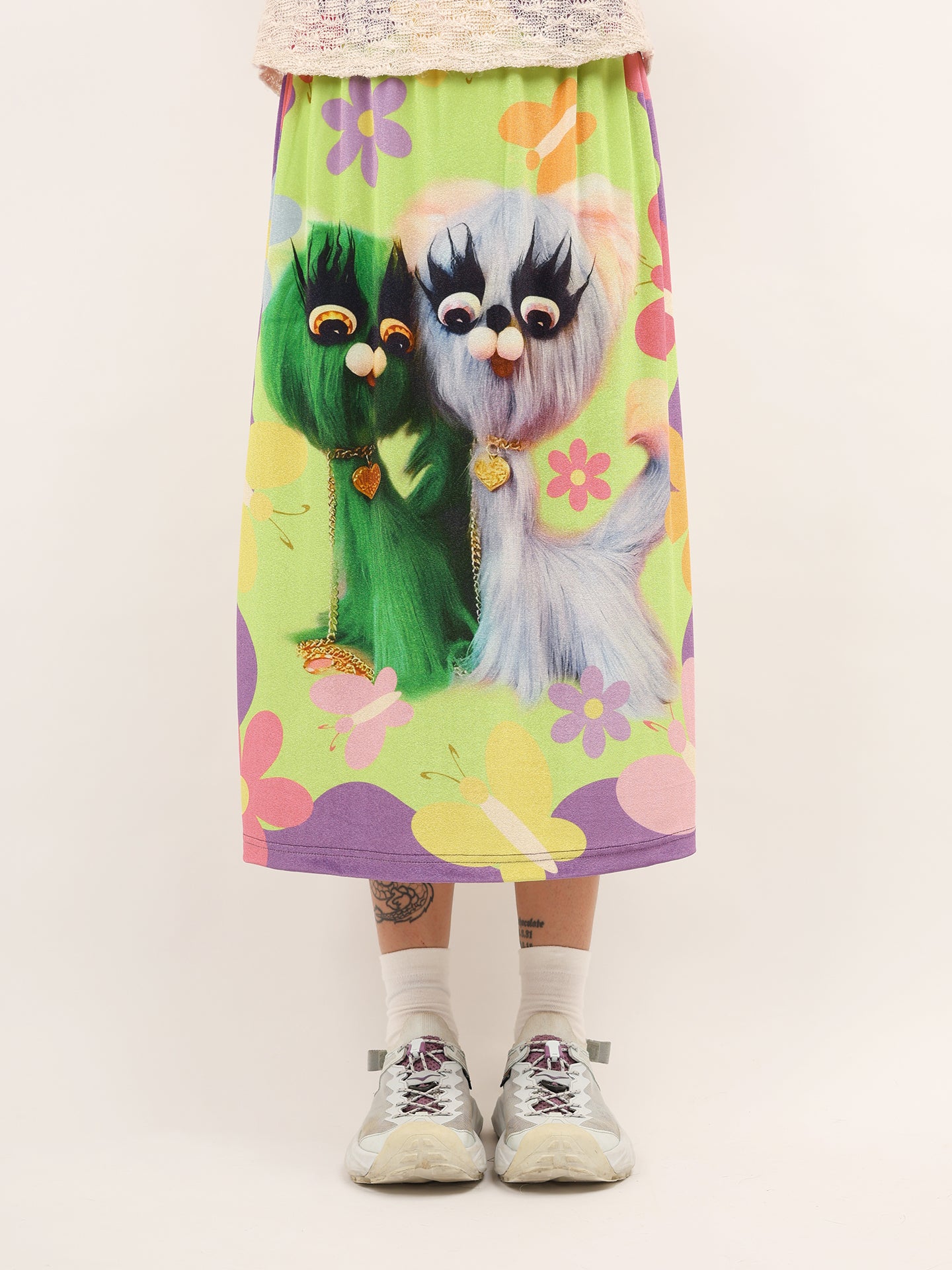 NIHON KIDS - Decora Velvet Maxi Skirt Garden Dog Cute skirt NIHON KIDS