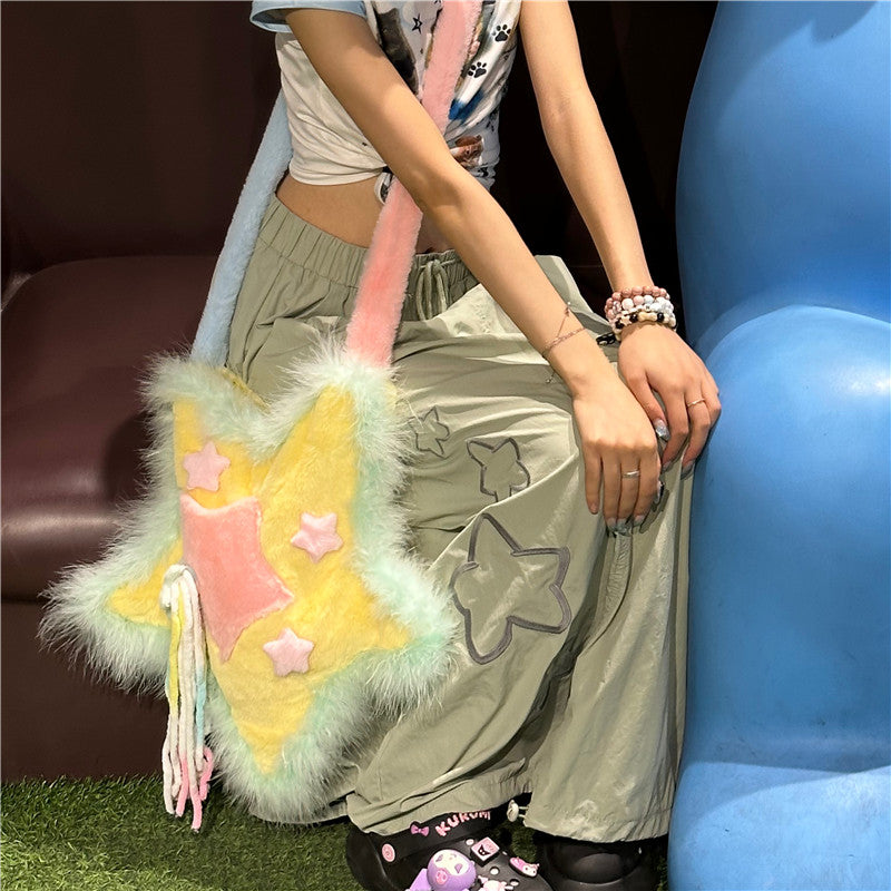 Hottie - Decora Kei Furry Star Crossbody Bag bag Hottie