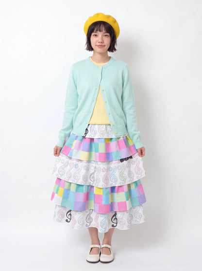 MeowMeow Bug - Colorful Musical Notes Layered Cake Skirt skirt MeowMeow Bug