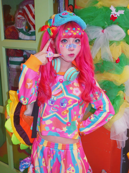 Dream Bubble - Neon Rainbow Star Decora Kei Streetwear Set set Dream Bubble