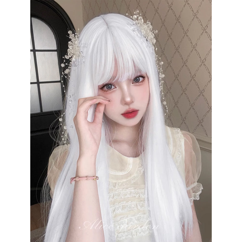 Alice Garden - Harajuku White Long Straight Wig wig Alice Garden