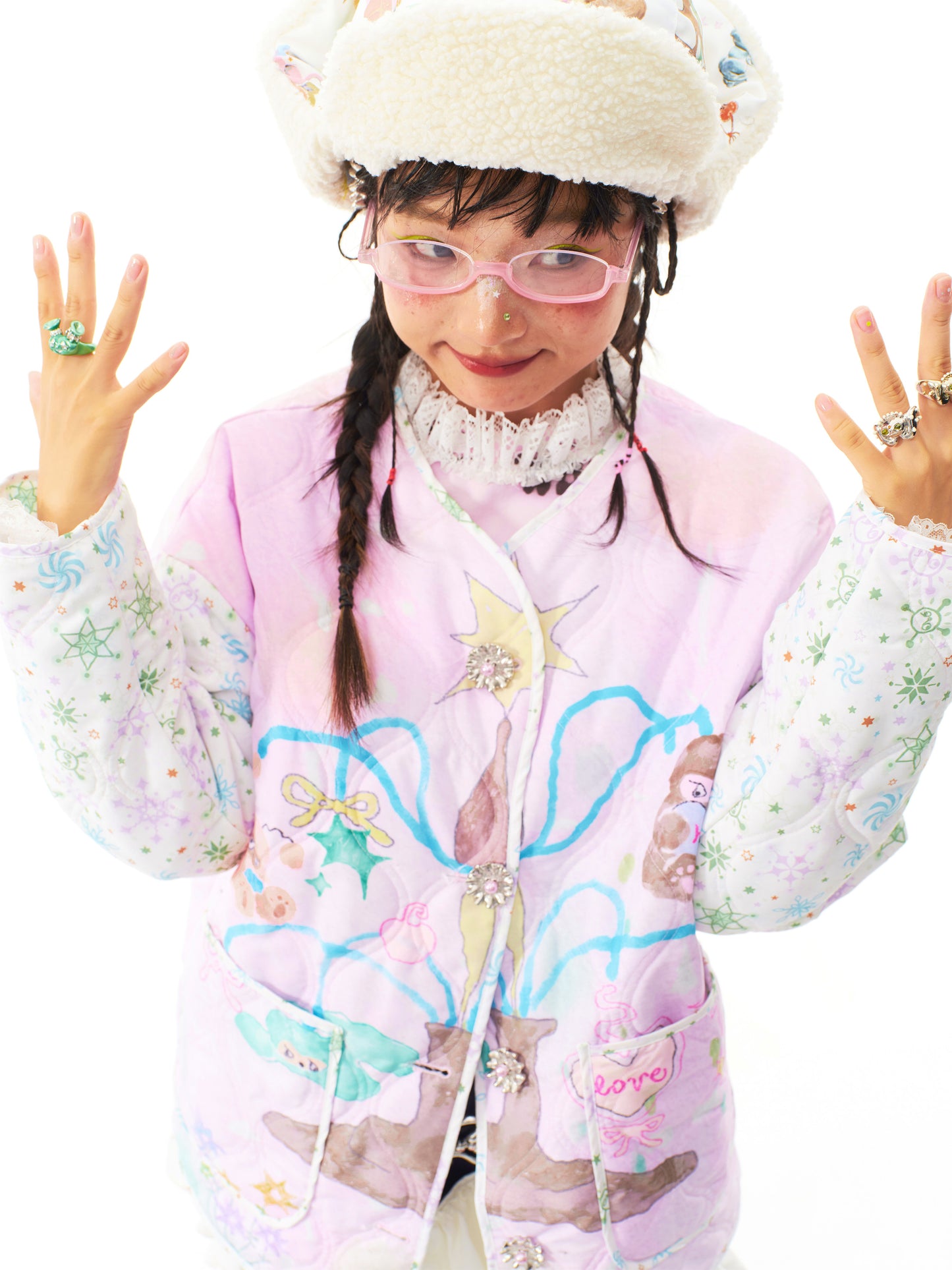 sillysis - Pink Kawaii Reversible Jacket jacket sillysis