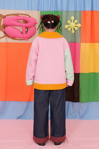 NIKKOU - Colorblock Embroidered Bouclé Wool Jacket jacket Nikkou home