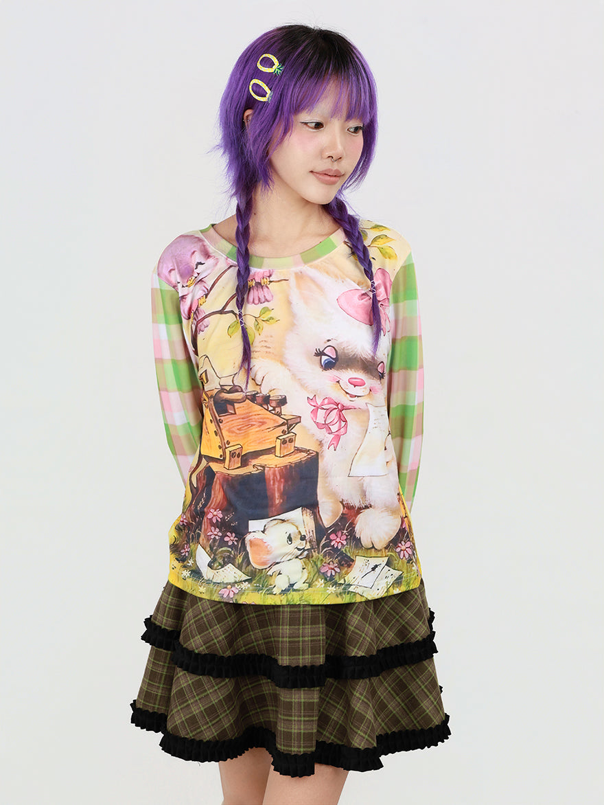 Nihon Kids - Vintage Garden Cat Top shirt NIHON KIDS