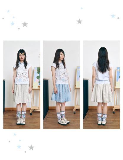 Have A Meal - Peter Pan Collar Cotton Tee