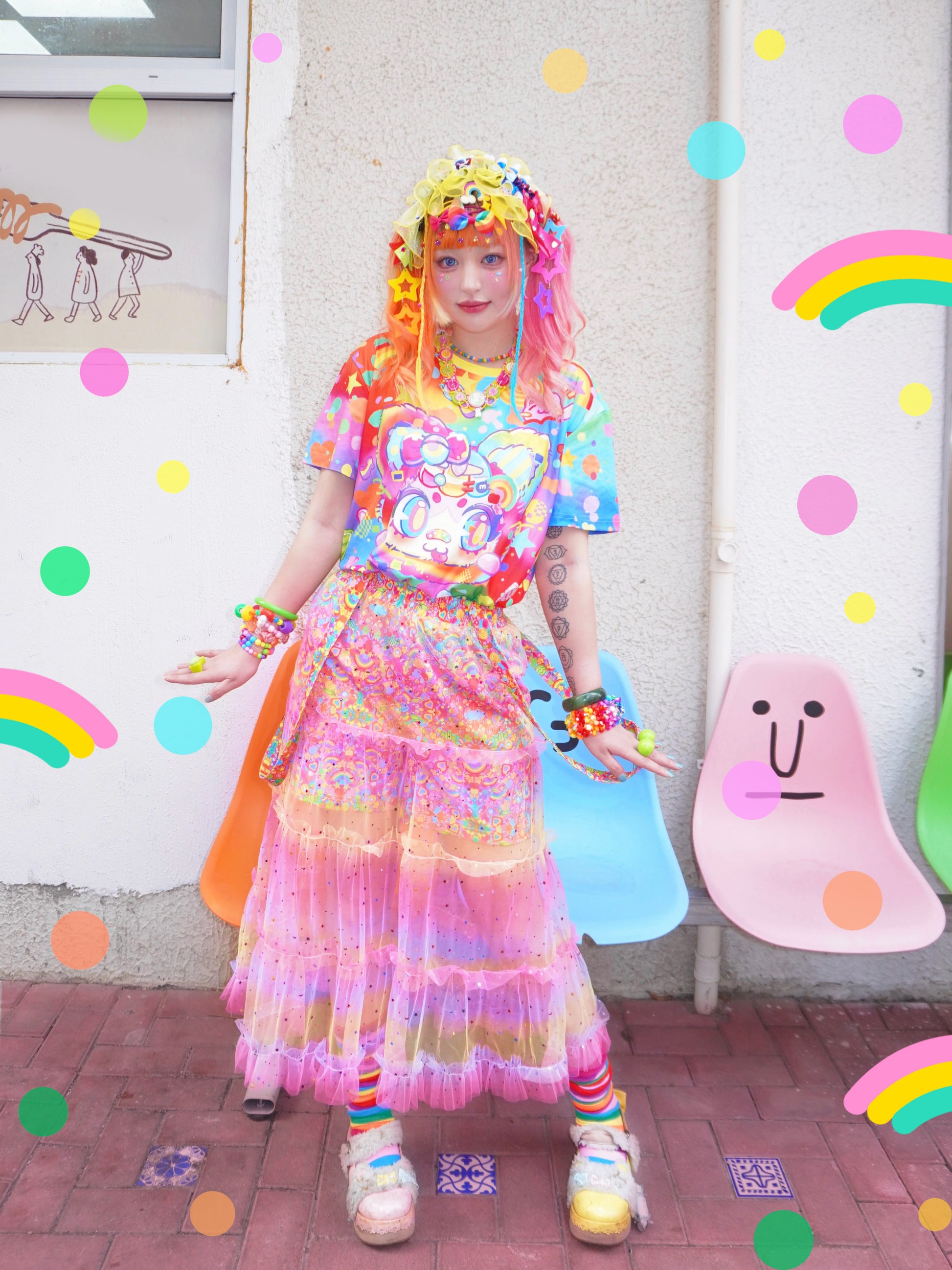 Dream Bubble - Pastel Gradient Tulle Suspender Skirt skirt Dream Bubble