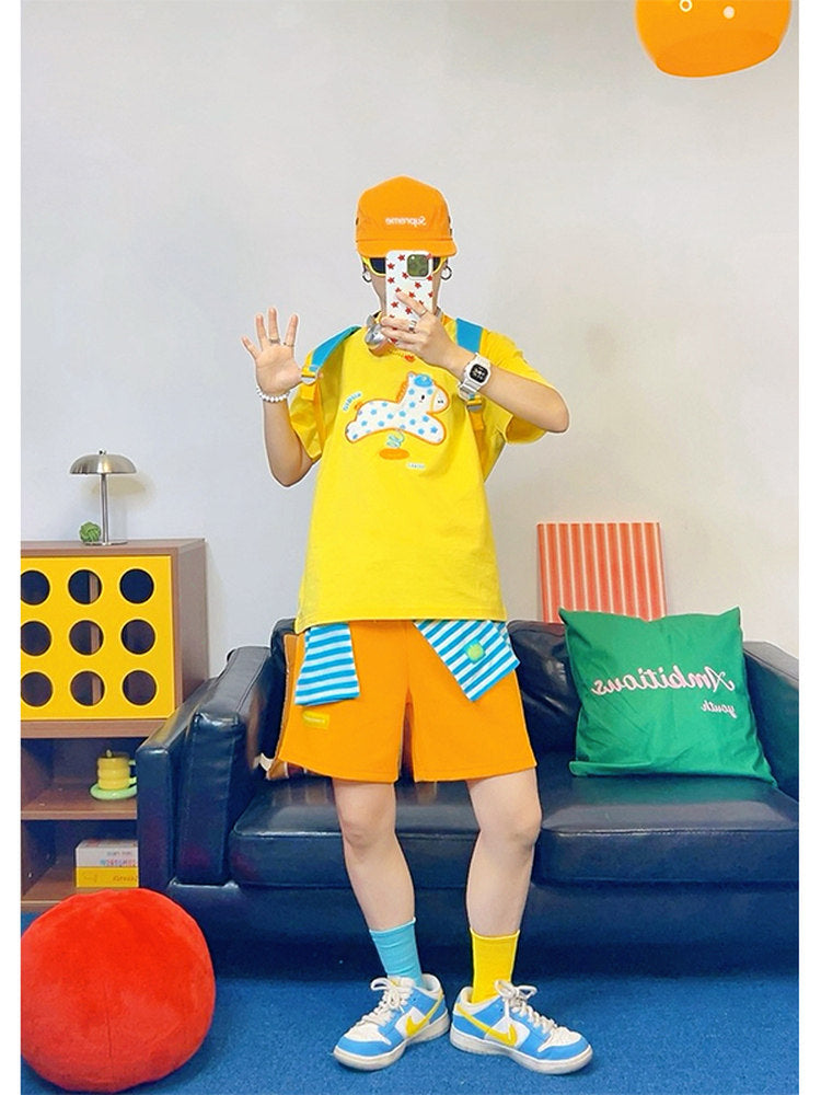 KURIOSITAET - Orange Dopamine Athletic Shorts shorts KURIOSITAET