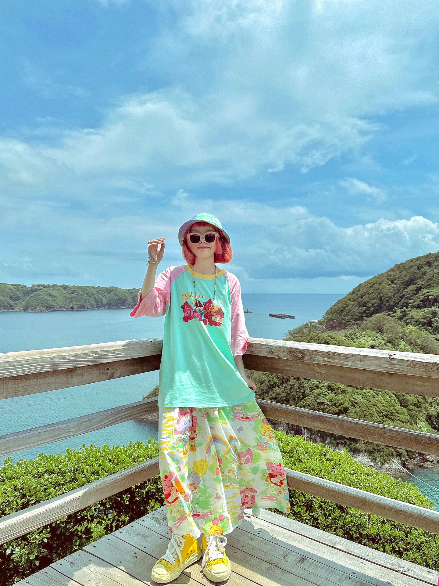 made in zzz 日系清新童趣可爱印花百褶半身裙 skirt made in zzz