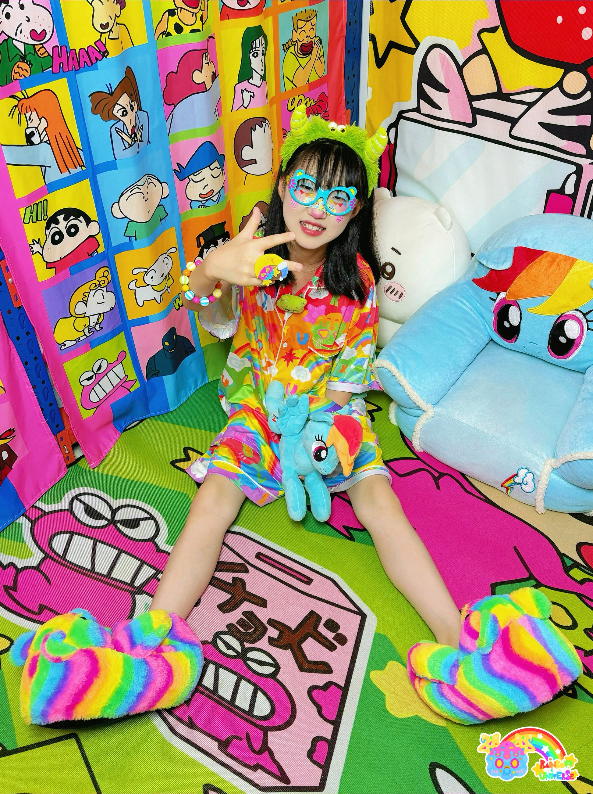 Rainbow Universe RUX – Decora Kei Pastel Milk Silk Loungewear Pajama Set pajama Rainbow Universe RUX