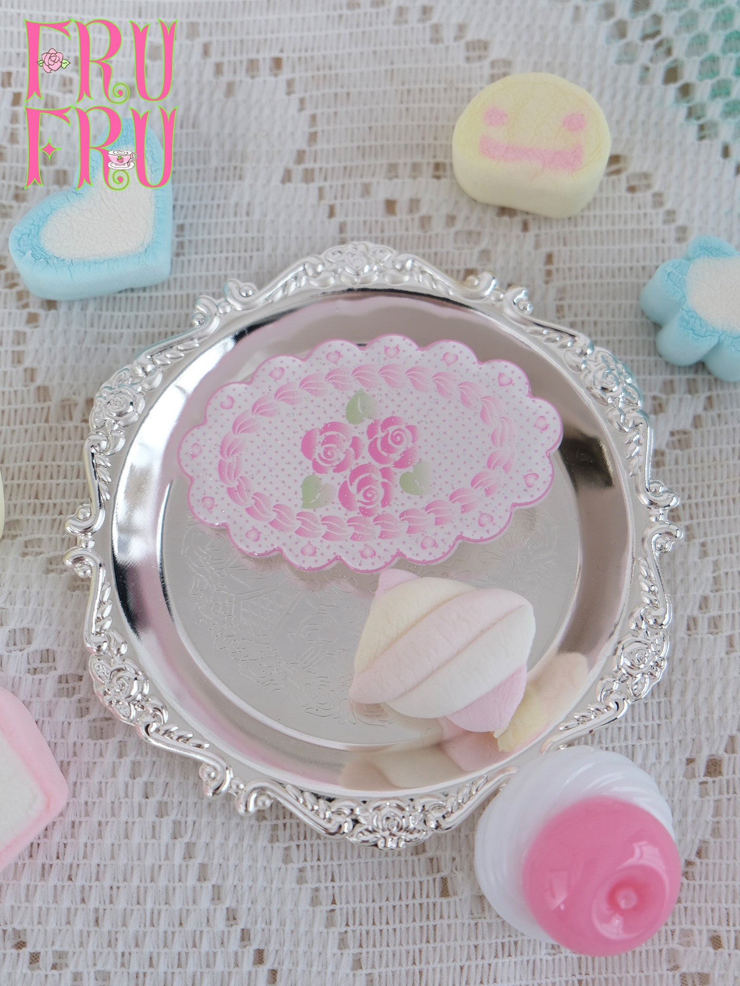 frufru - Vintage Rose Cake Acrylic Hair Clip hair clip frufru
