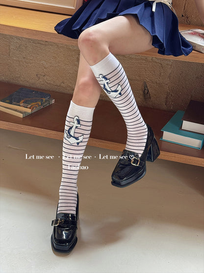 LET ME SEE - Decora Kei Striped Calf Socks socks let me see