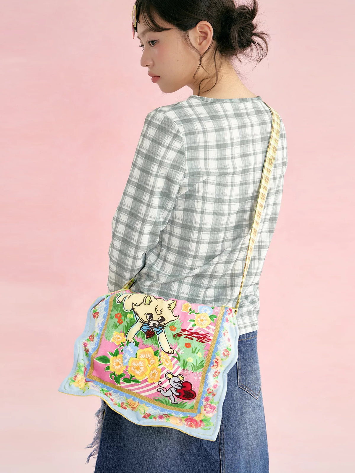tntntutu - Waffle Knit Printed Long-Sleeve Top shirt tntntutu